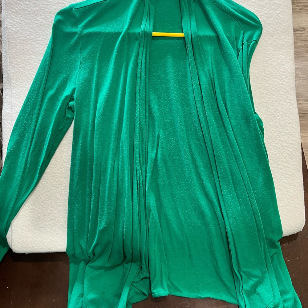 Vibrant Green Open Cardigan